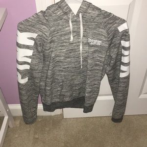 Heather grey PINK hoodie